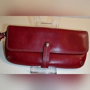 Fossil Red Leather Wallet/Wristlet.